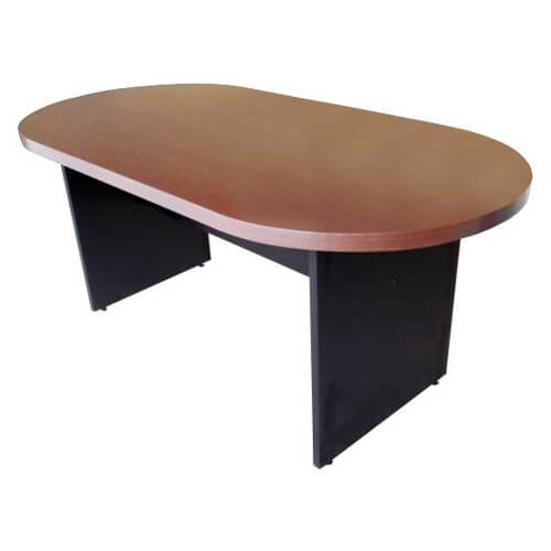 Mesa de Reunião Oval - Tampo Madeirado
